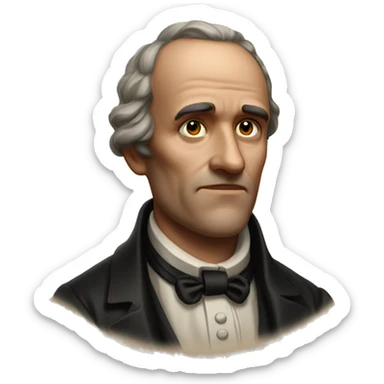 1800s man with a big forehead sticker