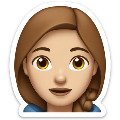 Woman brown hair blue eyes with Husky Copper beige  sticker