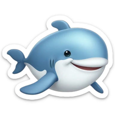 big white whale winking and giving a thumbs up sticker