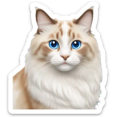 Orange and white ragdoll cat with blue eyes sticker