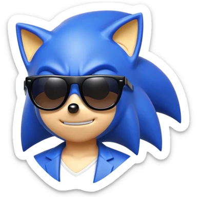 Sonic with sunglasses  sticker