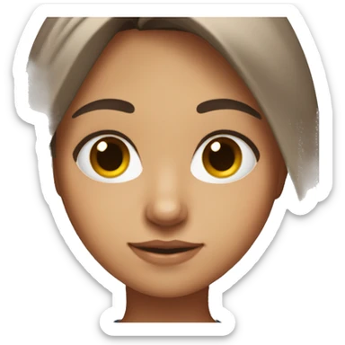 a half indian half white girl with brown hair and brown eyes age 15 sticker