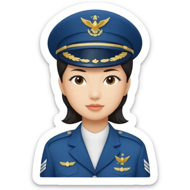Asian female. Air Force military  sticker