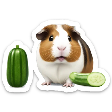 guinea pig eating an cucumber  sticker