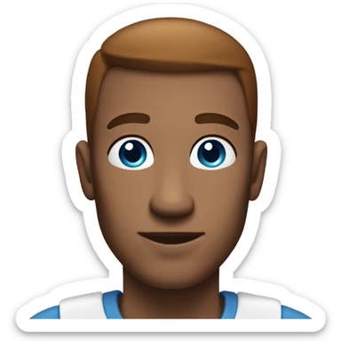 Read head man blue eyes clean shaven with a big forehead  sticker