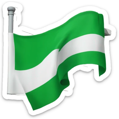Una bandera con una línea horizontal verde, otra blanca y otra verde sticker