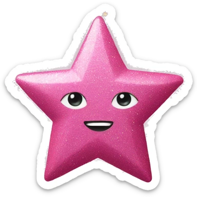 A pink star with glitter sticker