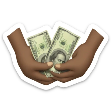 Two hands exchanging money sticker