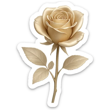 gold rose, modern, metallic, soft gold hue, minimal background sticker
