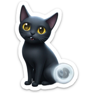 Ghost host as black cat  sticker