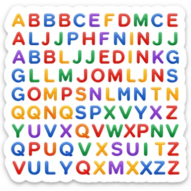 Make the full alphabet  sticker