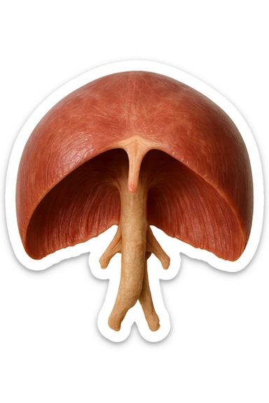 diaframma umano anatomico, iperrealistico 4k, isolato su sfondo bianco sticker