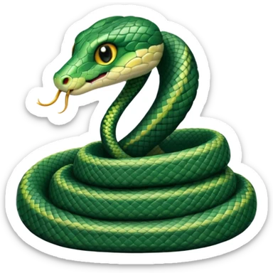 Baby snake in black pajamas with white piping  sticker