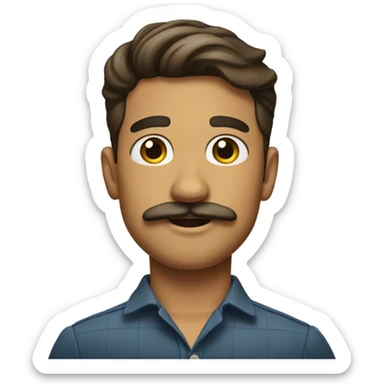 handsome boy with mustache sticker