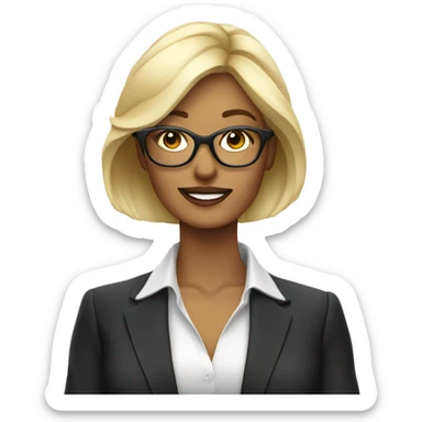 Really Elegant Blonde woman wearing glasses calling on cell phone sticker