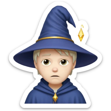 sad wizards in hat boy sticker