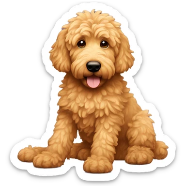 a golden doodle with 8 legs and 2 heads sticker