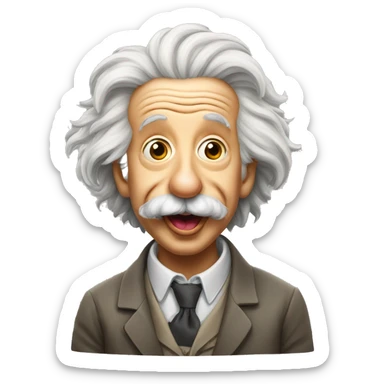 albert einstein sticking out tongue sticker
