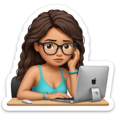 disney moana working with pc very tired sticker