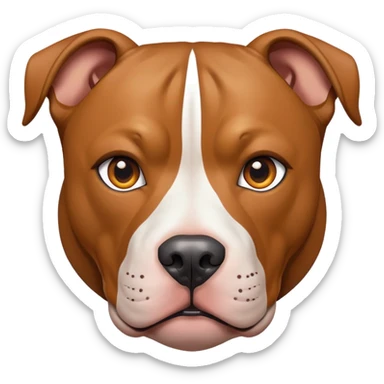 A bronze pit bull with bronze eyes sticker