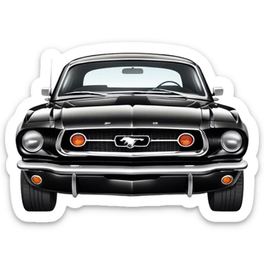 Black Old Ford Mustang sticker
