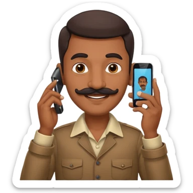 generate an indian uber driver calling on mobile sticker
