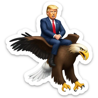 trump riding a eagle sticker
