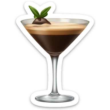 espresso martini with a bow on the stem of the glass sticker