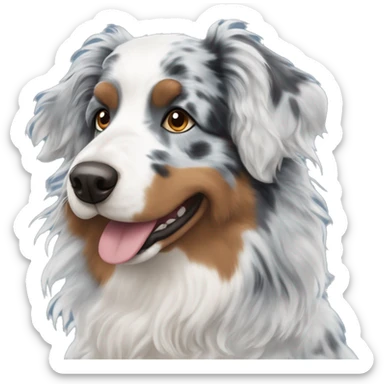 Blue Merle Aussie doodle with a brown eye and a blue eye  sticker