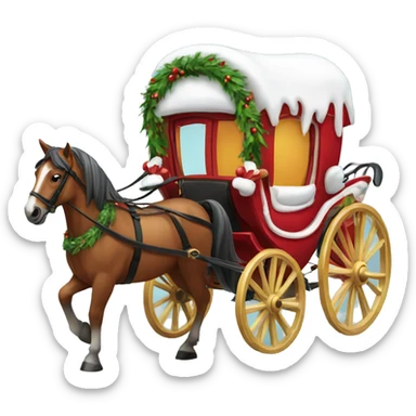 Christmas horse carriage sticker