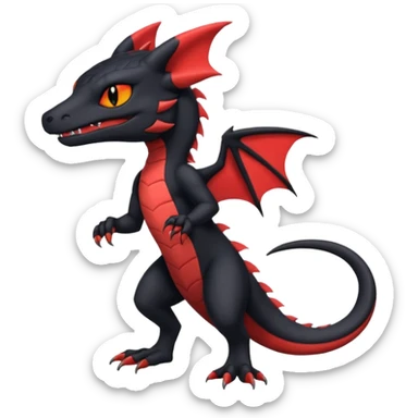 Dark edgy cool cute Salandit-Noibat-Litten-Hybrid (Full body) sticker