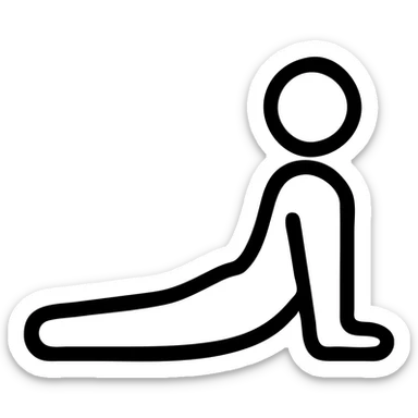icon on the theme of yoga cobra poses classes.  sticker