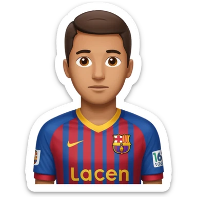 cowo pakai costum barcelona nomor 16 sticker