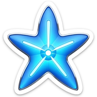 blue sorayama gradient chrome plasma energy star sticker