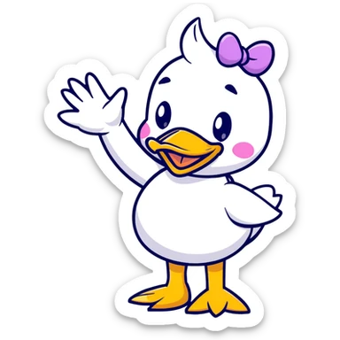 Daisy Duck from Disney waving sticker