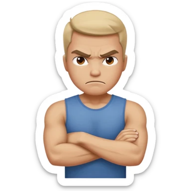 angry face crossing arms sticker