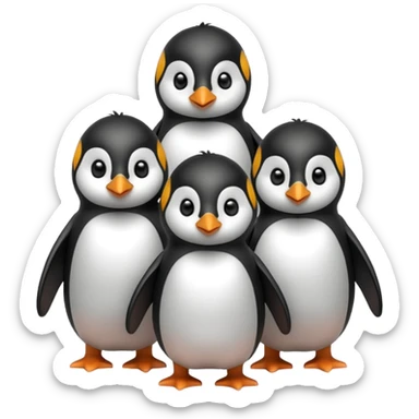 Pinguino cute group sticker