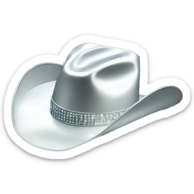 Silver sparkling cowboy hat sticker