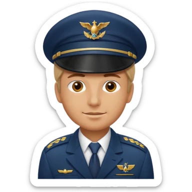 pilot captain hat sticker