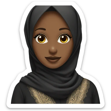 Black hijabi in beautiful abaya sticker