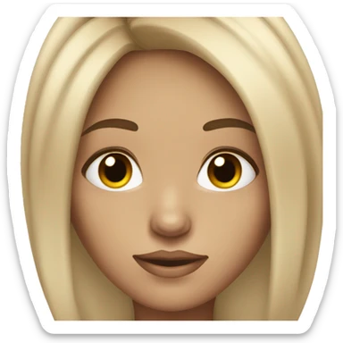 Brunette straight haired light skinned  girl with long eyelashes sticker