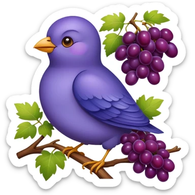 grape mixed in with a bird sticker