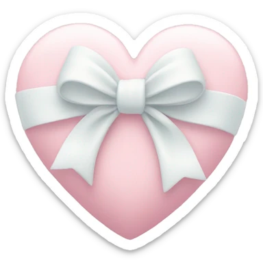 Pastel pink heart with white bow sticker