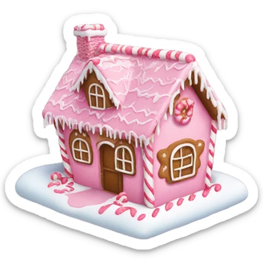 Pink gingerbread house sticker
