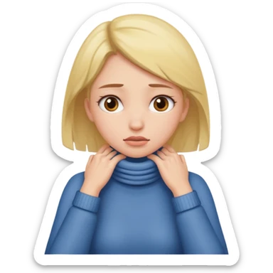 Girl pretending to choke herself  sticker