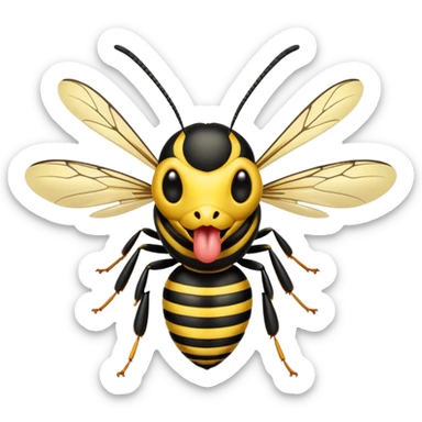 A wasp sticking its tongue out  sticker