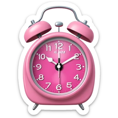 pink alarm clock sticker