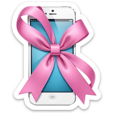 pink iphone with ribbon sticker