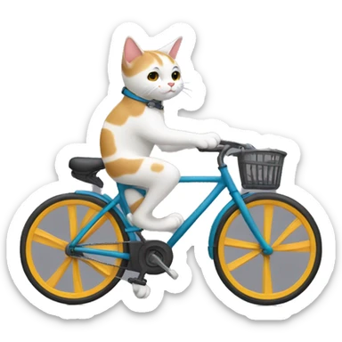gato andando de bicicleta sticker
