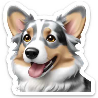 Blue Merle welsh corgi sticker
